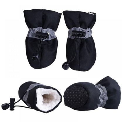 4PCS Lightweight Anti-Slip Winter Dog Boots for Small & Medium Pets – Paw Protectors for Safe Walking