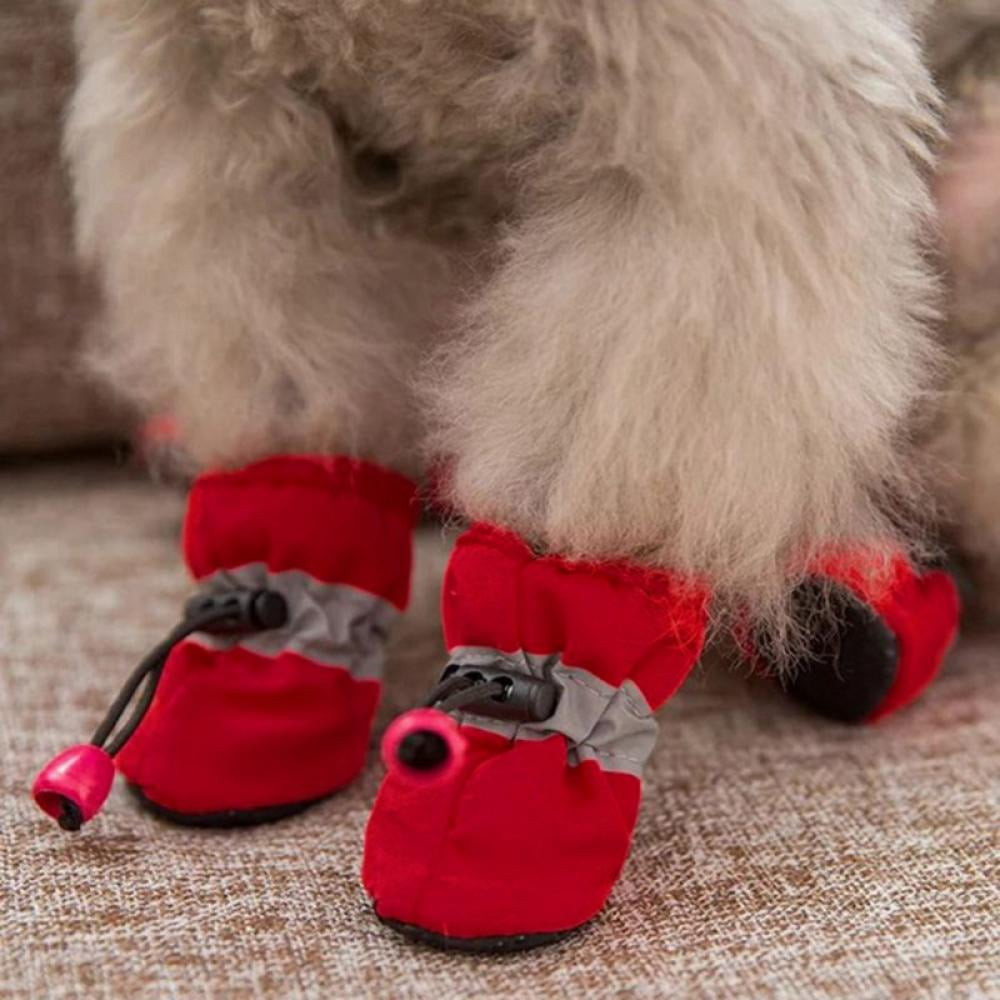 4PCS Lightweight Anti-Slip Winter Dog Boots for Small & Medium Pets – Paw Protectors for Safe Walking