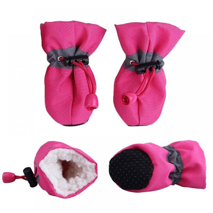 4PCS Lightweight Anti-Slip Winter Dog Boots for Small & Medium Pets – Paw Protectors for Safe Walking