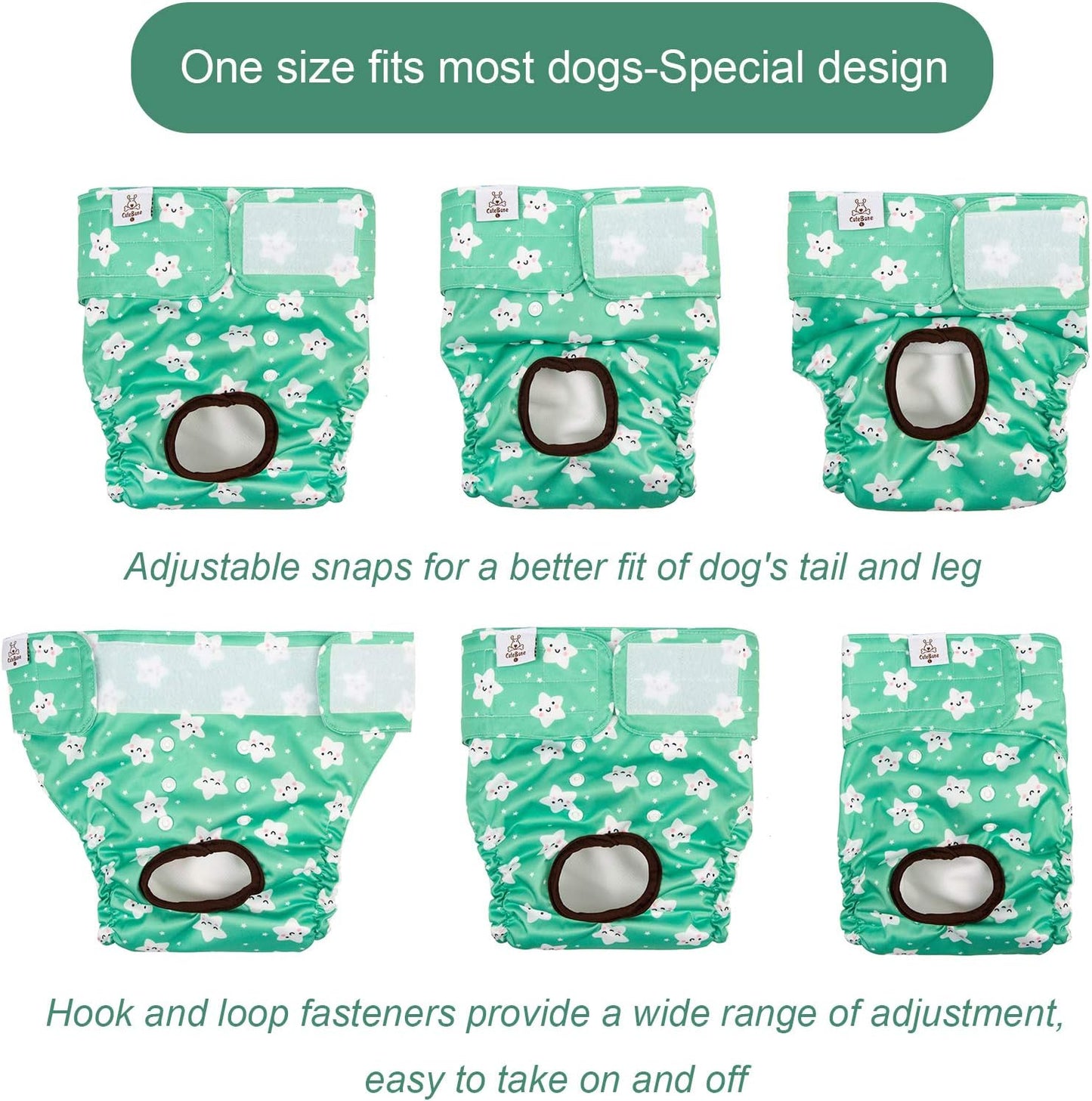Dog Diapers Female Washable Small Medium Large 3 Pack Reusable Doggie Diapers Puppy Period Pants for Doggy Heat Cycle Peeing D29L