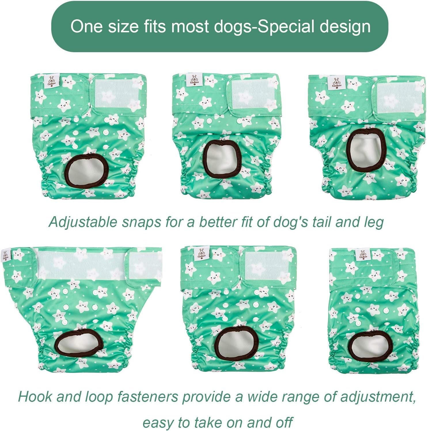 Dog Diapers Female Washable Small Medium Large 3 Pack Reusable Doggie Diapers Puppy Period Pants for Doggy Heat Cycle Peeing D29L