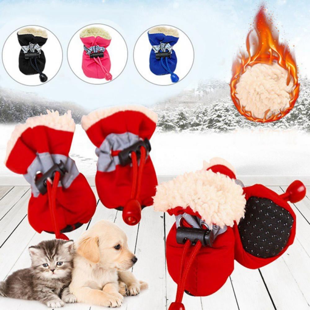4PCS Lightweight Anti-Slip Winter Dog Boots for Small & Medium Pets – Paw Protectors for Safe Walking