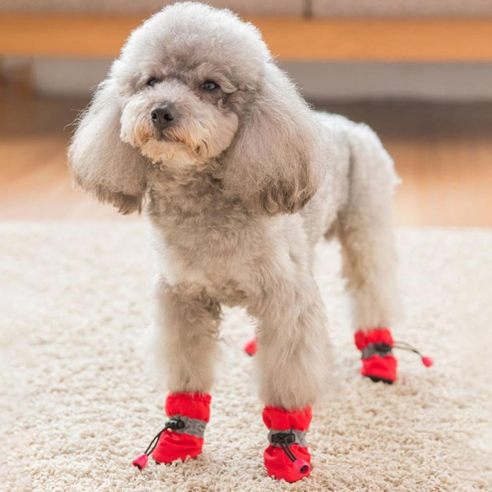 4PCS Lightweight Anti-Slip Winter Dog Boots for Small & Medium Pets – Paw Protectors for Safe Walking