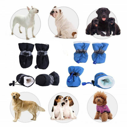 4PCS Lightweight Anti-Slip Winter Dog Boots for Small & Medium Pets – Paw Protectors for Safe Walking