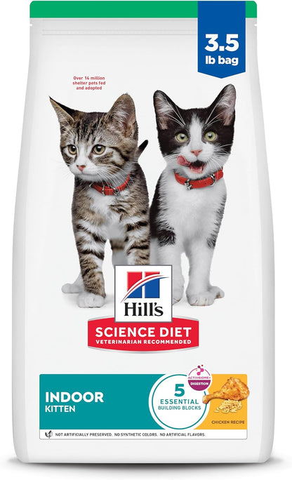 Indoor, Kitten, Easy Litter Box Cleanup, Dry Cat Food, Chicken Recipe, 3.5 Lb Bag