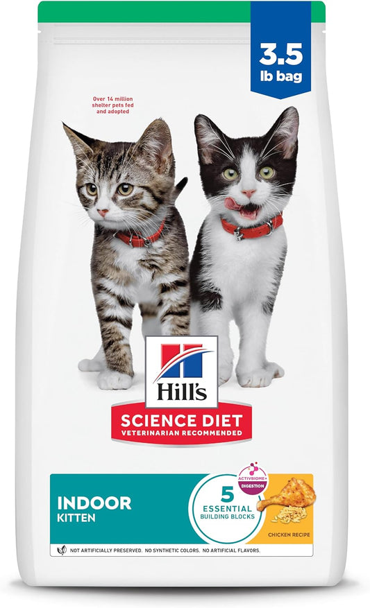Indoor, Kitten, Easy Litter Box Cleanup, Dry Cat Food, Chicken Recipe, 3.5 Lb Bag