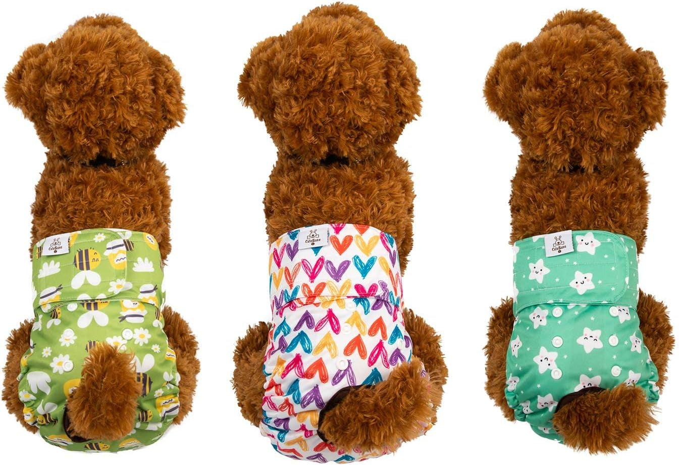 Dog Diapers Female Washable Small Medium Large 3 Pack Reusable Doggie Diapers Puppy Period Pants for Doggy Heat Cycle Peeing D29L